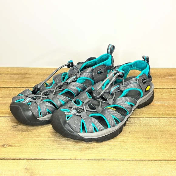 Keen Gray and Blue Sport Sandals with Protective Toe Bumper - Picture 2 of 7